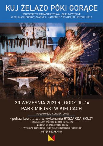 Plakat do warsztatów "Kuj żelazo póki gorące"