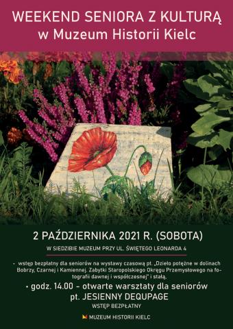 Plakat "Weekend seniora z kulturą" w Muzeum Historii Kielc