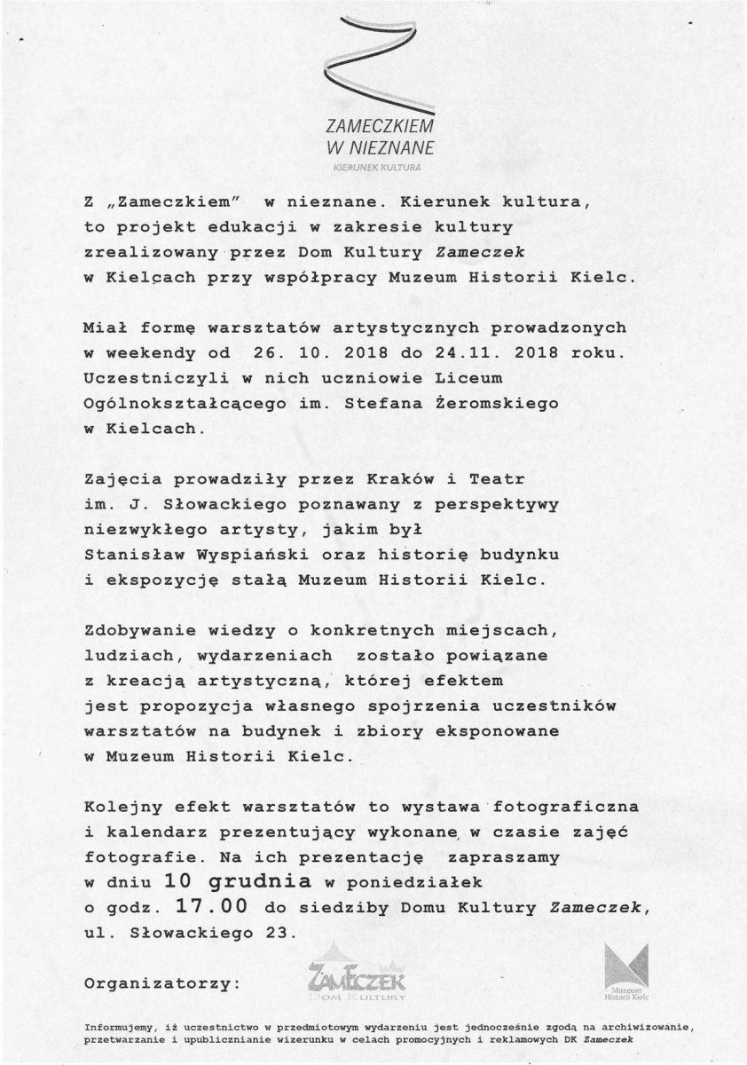 Opis projektu - zaproszenie